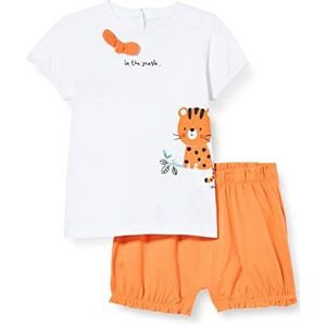 Chicco, 2-delige set bestaande uit T-shirts en shorts, baby-meisjes, 6 maanden, Oranje (622)