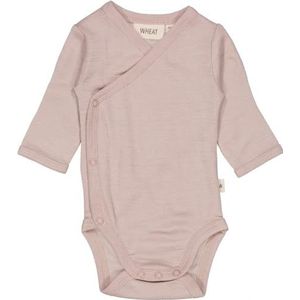 Wheat Wol, bodysuit met lange mouwen, donker poeder, 74/9 m