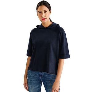 Street One dames hoodie met korte mouwen, blauw (deep blue), 42