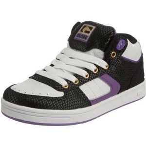 Globe Fate Mid-Girl GGFATEM, meisjes sportschoenen - skateboarden, Zwart Zwart Zwart Wit Paars, 43 EU