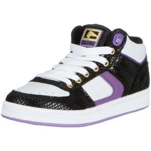 Globe Fate Mid-Girl GGFATEM, meisjes sportschoenen - skateboarden, Zwart Zwart Zwart Wit Paars, 40 EU
