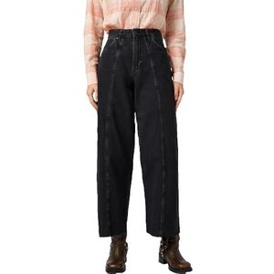 Wrangler - Cowboy Jeans - Grijs - Katoen - Hoge Taille, Wijde Pijp