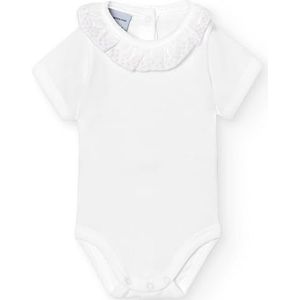 BABIDU Babybody met korte mouwen, 100% katoen, gazonkraag met kant, babybody van zachte, hypoallergene en ademende stof, uniseks kleding voor baby's en meisjes, voor het dragen