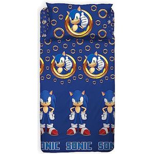 hermet Sonic, eenpersoons beddengoedset, eenpersoonsbed, hoeslaken, kussensloop, 100% katoen, officieel product