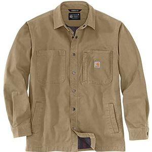 Carhartt - Robuust Werkhemd - Donkere Khaki - Fleece - Casual Pasvorm