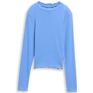 Tom Tailor - Shirt - Sicilian Blue - Lange Mouwen - Met Ribstructuur