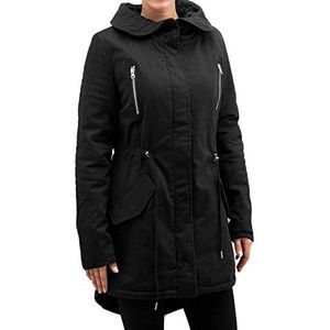 Urban Classics Dames Jas Dames Sherpa Lined Cotton Parka, zwart, XS