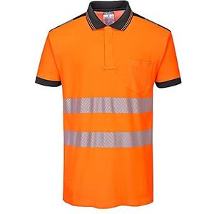 Portwest T180 - Hi-Vis Vision Poloshirt - Orange Zwart - R
