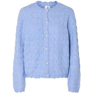 Y.a.s - Blauwe Gebreide Vest - Dames - Polyester