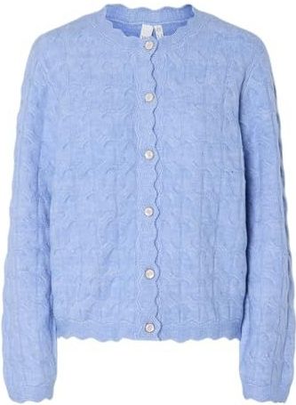 Y.a.s - Blauwe Gebreide Vest - Dames - Polyester