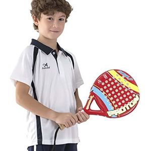 ASIOKA - Sportief poloshirt voor kinderen - Sportshirt voor kinderen - Technisch T-shirt met kraag en korte mouwen - Kleur wit/marineblauw