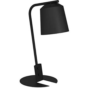 EGLO Tafellamp Oneda, minimalistisch nachtlampje, nachtlamp van zwart metaal, tafel lamp voor woonkamer en slaapkamer, leeslamp met E27 fitting