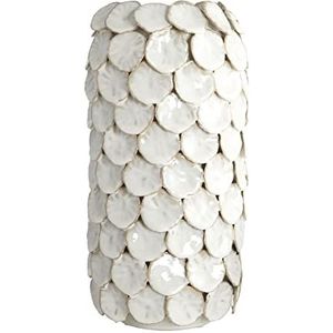 House Doctor keramische vaas - geglazuurd - wit Ø 15 cm hoogte 30 cm