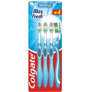 COLGATE - Max Fresh tandenborstels - zacht - frisse adem - helpt bij het verwijderen van tandplak - 4 stuks