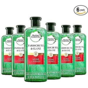 Herbal Essences Pure Shampoo kleurbescherming & glans, set van 6 (6 x 225 ml), haarverzorging geverfd haar, gekleurd haar, zonder siliconen, sulfaten en kleurstoffen, aloë + mango