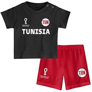 FIFA Unisex Kids Officiële Fifa World Cup 2022 Tee & Short Set - Tunesië - Away Country Tee & Shorts Set (pak van 1), Rood, 24 Maanden