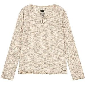 Levi's Lvg Space Dye Ls gebreide top 3ej164 T-shirt voor meisjes, Creme Brulee, 4 jaar