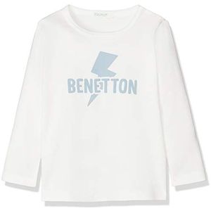 United Colors of Benetton Baby-jongens T-s M/L logo Fulmine Pullunder, meerkleurig (Bianco/Azzurro 901), 50 cm