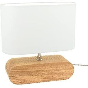 Homemania Bureaulamp Shade vorm – bureau, nachtkastje – hout, wit, hout, stof 31 x 12 x 30 cm