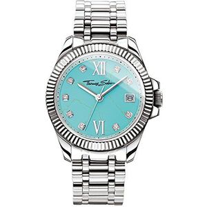 Thomas Sabo Dames polshorloge analoog mechaniek roestvrij staal WA0317-201-215-33 MM, turquoise, Manchet