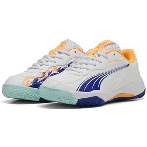 PUMA NOVA Smash JR tennisschoen, wit-levendig blauwveilig meer-warmte vuur, 5.5 UK, Puma Wit Levendig Blauw Veilig Lake Heat Fire, 38.5 EU