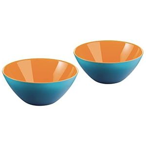 Guzzini - My Fusion, Set of 2 Bowls, Ø25 x h10,5 cm, Blue/Orange