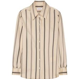 Seidensticker Damesblouse - modieuze blouse - regular fit - getailleerd - stretch - hemd blouses kraag - gemakkelijk te strijken - lange mouwen, Crème, 34
