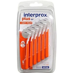 6x Interprox plus interdentale borstels oranje super micro verpakking van 6 (6 x 6 stuks)
