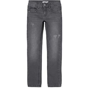 NAME IT Girl Jeans Slim Fit, Lichtgrijs denim, 128 cm