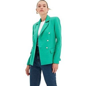 Trendyol Emerald Green Button Gedetailleerde jas met knopen, smaragdgroen voor dames, Emerald Groen, 32 NL