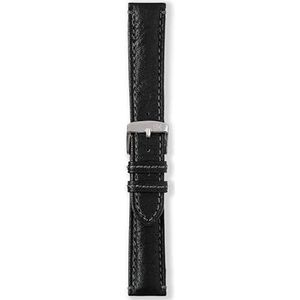 Morellato Tintoretto echt hertenleer lederen horlogeband in zwart, Zwart/Wit, 18mm, strip