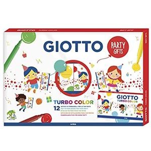GIOTTO Kids 12 x Party Gift Sets met 6 Turbo Colour Felt Tip pennen, ideaal voor Party Bags