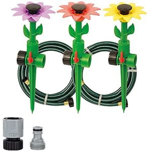 Melnor 65194AMZ Daisy Verstelbare Spike Kit Sprinkler Bundle, Groen