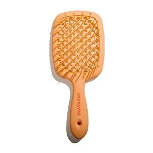 Muitomas, Haarborstel, borstel voor fijn haar met flexibele borstelharen en ergonomische handgreep, ontwarringsborstel voor glad en krullend haar, kleur Peach Fuzzy