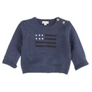 Gocco Intarsia trui, middelblauw, standaard voor baby's, Medium Blauw