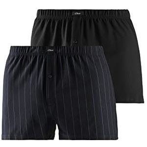 s.Oliver RED LABEL Bodywear LM Heren s.Oliver Boxer Nade Boxershorts, zwart blauw, passend, zwart blauw, XL