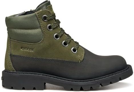 Geox Jongens J Shaylax Boy enkellaars, dark green black, 40 EU