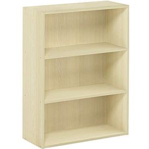 Furinno Pasir 3-laags open plank boekenkast, stoom beuken