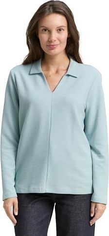 TOM TAILOR T-shirt met lange mouwen voor dames, 27450, wit moss, XL