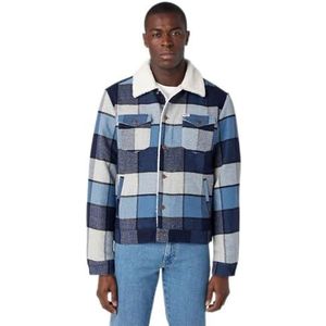 Wrangler Wollen truckerjack voor heren, Captains Blauw, L