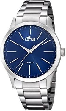 Lotus Analoog herenhorloge kwarts met roestvrijstalen armband 15959/A, Blauw, Armband