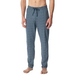 Schiesser Lange slaapbroek voor heren, organisch katoenmix + Relax pyjamabroek, Jeansblauw_180289, 54