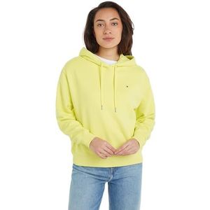 Tommy Hilfiger Dames REG VLAG OP BORST HOODIE Geel Tulp XL, Gele Tulp, XL