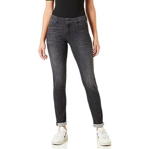 Replay Faaby Powerstretch Denim Jeans voor dames, slim fit, 099 Black Delavè, 25W x 30L