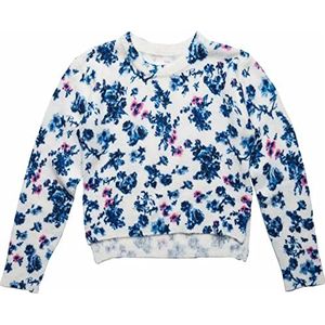 Replay Meisjes SG5012 korte trui, 010 White Printed Blue Rose, 14A