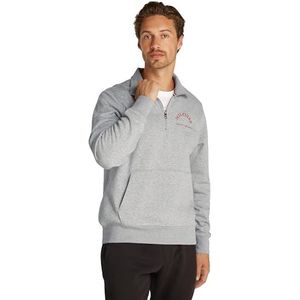 Tommy Hilfiger Herensweatshirt met ritssluiting, kraag ritssluiting zonder capuchon, grijs (Light Grey Heather)., XS