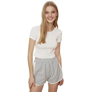 Trendyol Wick Crop Knitted Blouse hemd, wit, S voor dames, Regulable, S