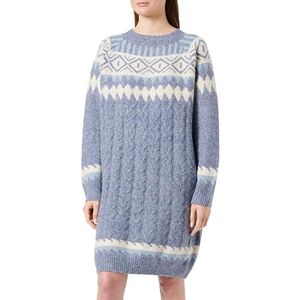 Jalene Gebreide damesjurk 15425017-JA03, blauw meerkleurig, XS/S, Blauw meerkleurig., XS/S