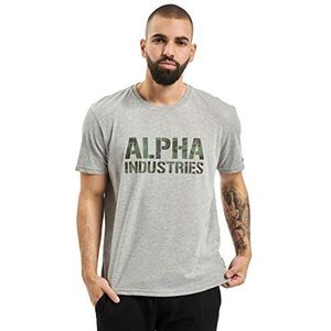 Alpha Industries Camo T-shirt voor heren Grey Heather/Woodland