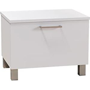 Baikal Badkamermeubel, opbergruimte voor de badkamer of elke kamer, melamine, 16 mm, bijzetmeubel, ideaal voor kleine toiletten of badkamers, keten, 51 cm, wit